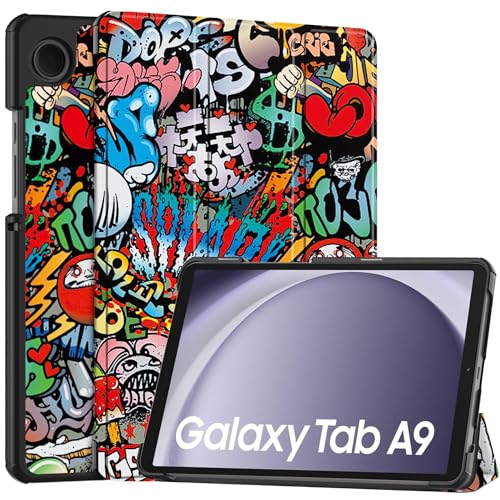 Vakarey für Samsung Galaxy Tab A9 Hülle 8.7 Zoll,für Samsung Tablet A9 Hülle 2023,Graffiti von Vakarey