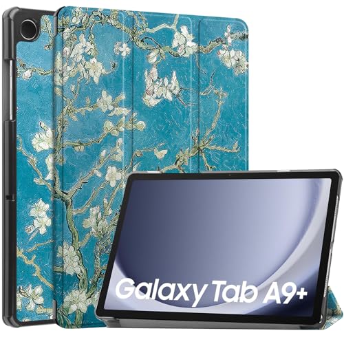 Vakarey für Samsung Galaxy Tab A9 Plus Hülle,für Samsung Tab A9 Plus Hülle 2023 SM-X210/SM-X216,Blume von Vakarey