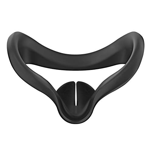 Vakdon VR Face Cover Silikonhülle Gesichtsabdeckung für Quest 2, Ersatz Gesichtspolster, Schweißfest, Waschbar, VR Zubehör für Quest 2 Headset (Schwarz) von Vakdon