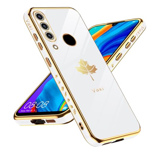 Handyhülle für Huawei P30 Lite Hülle, Silikon TPU Soft Stoßfest Galvanisierte Kameraschutz Schutzhülle P30 Lite, Case für Huawei P30 Lite Weich Ultra Dünn Cover Tasche (Weiß) von Vaki