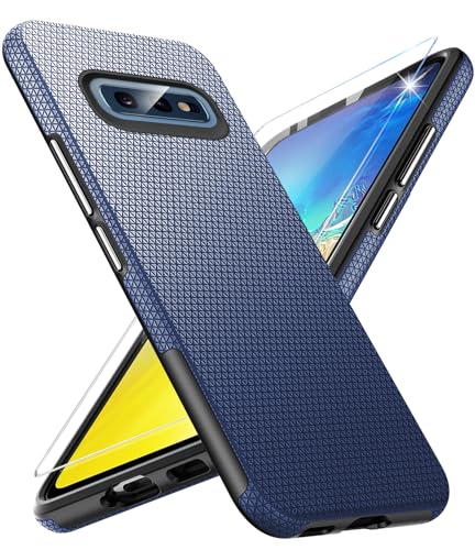 Handyhülle für Samsung Galaxy S10E Hülle mit Schutzfolie, Stoßfest Bumper Kratzfestigkeit rutschfest Schutzhülle Galaxy S10E Schwer Silikon Armor für Samsung S10E Case Cover Tasche (Blau) von Vaki