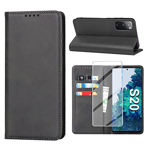 Handyhülle für Samsung Galaxy S20 Hülle mit Panzerglas Schutzfolie, Schutzhülle S20 Leder Wallet Kartenfach Standfunktion Stoßfest Klapphülle Hüllen Galaxy S20 6.2 Zoll Case Cover Klappbar (Schwarz) Handyhülle für Samsung Galaxy S20 Hülle mit Panzerglas Schutzfolie, Schutzhülle S20 Leder Wallet Kartenfach Standfunktion Stoßfest Klapphülle Hüllen Galaxy S20 6.2 Zoll Case Cover Klappbar (Schwarz) von Vaki