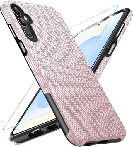 Handyhülle für Samsung Galaxy S25 Plus Hülle mit Schutzfolie Stoßfest Bumper Kratzfestigkeit rutschfest Schutzhülle Galaxy S25 Plus 5G Schwer Silikon Case für Samsung S25 Plus Cover (Rosa) von Vaki
