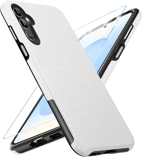 Handyhülle für Samsung Galaxy S25 Plus Hülle mit Schutzfolie Stoßfest Bumper Kratzfestigkeit rutschfest Schutzhülle Galaxy S25 Plus 5G Schwer Silikon Case für Samsung S25 Plus Cover (Silber) von Vaki