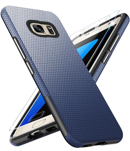 Handyhülle für Samsung Galaxy S7 Hülle mit Schutzfolie, Stoßfest Bumper Kratzfestigkeit rutschfest Schutzhülle Galaxy S7 Schwer Silikon Armor für Samsung S7 Case Cover Tasche… von Vaki