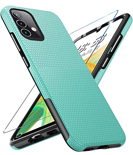 Vaki Handyhülle für Samsung Galaxy A33 5G Hülle mit Panzerglas Schutzfolie, Galaxy A33 5G Ständer Case Cover Bumper Stoßfest Kratzfestigkeit rutschfest Schutzhülle Silikon Galaxy A33 5G Hüllen (Grün) von Vaki