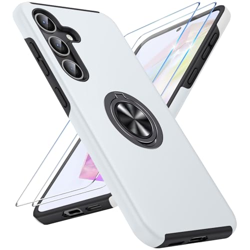 Vaki Handyhülle für Samsung Galaxy A36 5G Hülle mit Schutzfolie, Schutzhülle Galaxy A36 5G Case mit Magnetischer Ring Ständer Kratzfest Fallfestigkeit Stoßfest für Samsung A36 5G Cover (Silber) von Vaki