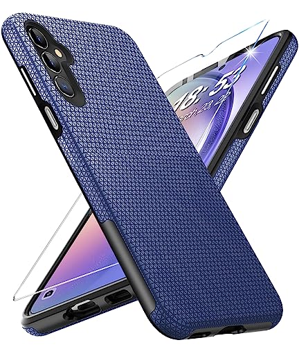 Vaki Handyhülle für Samsung Galaxy A54 5G Hülle mit Schutzfolie, Stoßfest Bumper Kratzfestigkeit rutschfest Schutzhülle Galaxy A54 5G Schwer Silikon Armor für Samsung A54 5G Case Cover Tasche (Blau) von Vaki