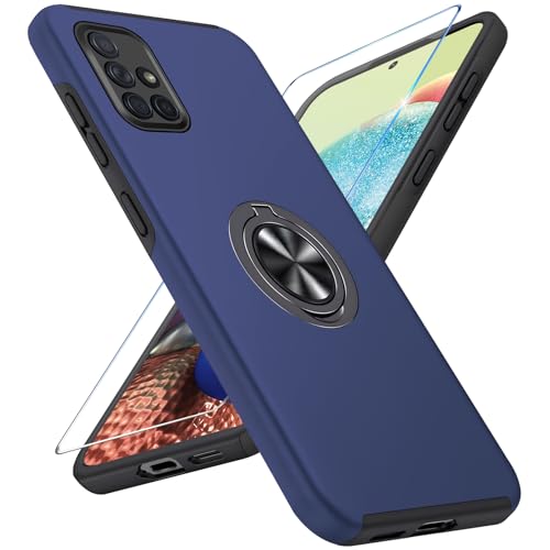 Vaki Handyhülle für Samsung Galaxy A71 4G Hülle mit Schutzfolie, Schutzhülle Galaxy A71 4G Case mit Magnetischer Ring Ständer Kratzfest Fallfestigkeit Stoßfest für Samsung A71 4G Cover (Blau) von Vaki