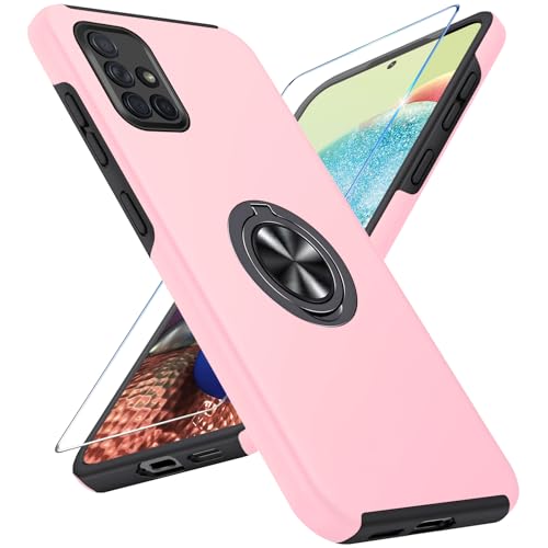 Vaki Handyhülle für Samsung Galaxy A71 4G Hülle mit Schutzfolie, Schutzhülle Galaxy A71 4G Case mit Magnetischer Ring Ständer Kratzfest Fallfestigkeit Stoßfest für Samsung A71 4G Cover (Rosa) von Vaki