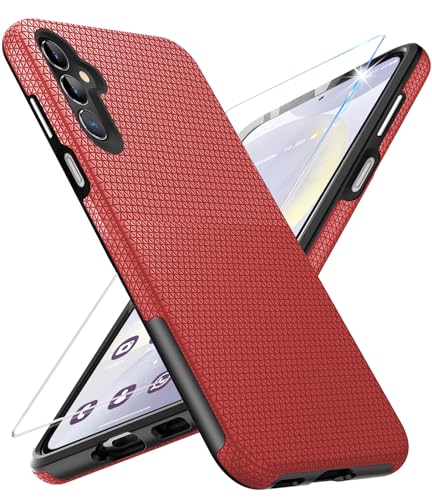Vaki Handyhülle für Samsung Galaxy S24 Hülle mit Schutzfolie, Stoßfest Bumper Kratzfestigkeit rutschfest Schutzhülle Galaxy S24 5G Schwer Silikon Armor für Samsung S24 5G Case Cover Tasche (Rot) Vaki Handyhülle für Samsung Galaxy S24 Hülle mit Schutzfolie, Stoßfest Bumper Kratzfestigkeit rutschfest Schutzhülle Galaxy S24 5G Schwer Silikon Armor für Samsung S24 5G Case Cover Tasche (Rot) von Vaki
