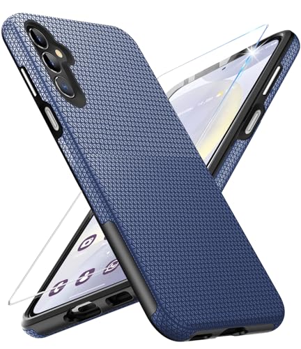 Vaki Handyhülle für Samsung Galaxy S24 Hülle mit Schutzfolie, Stoßfest Bumper Kratzfestigkeit rutschfest Schutzhülle Galaxy S24 5G Schwer Silikon Armor für Samsung S24 5G Case Cover Tasche (Blau) Vaki Handyhülle für Samsung Galaxy S24 Hülle mit Schutzfolie, Stoßfest Bumper Kratzfestigkeit rutschfest Schutzhülle Galaxy S24 5G Schwer Silikon Armor für Samsung S24 5G Case Cover Tasche (Blau) von Vaki