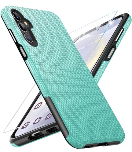 Vaki Handyhülle für Samsung Galaxy S24 Hülle mit Schutzfolie, Stoßfest Bumper Kratzfestigkeit rutschfest Schutzhülle Galaxy S24 5G Schwer Silikon Armor für Samsung S24 5G Case Cover Tasche (Grün) Vaki Handyhülle für Samsung Galaxy S24 Hülle mit Schutzfolie, Stoßfest Bumper Kratzfestigkeit rutschfest Schutzhülle Galaxy S24 5G Schwer Silikon Armor für Samsung S24 5G Case Cover Tasche (Grün) von Vaki