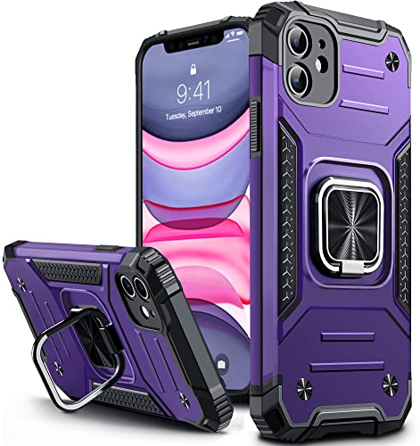 Vakoo Armor Handyhülle für iPhone 11 Hülle, [Militär Stoßfest] [360 Grad Ständer] Kratzfest Schutzhülle, Violett von Vakoo