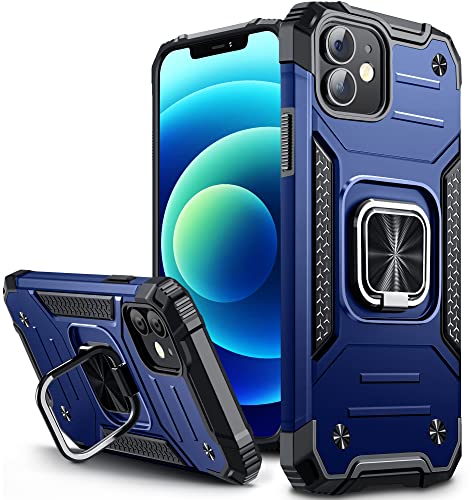 Vakoo Armor Handyhülle für iPhone 12/12 Pro Hülle, [Militär Stoßfest] [360 Grad Ständer] Kratzfest Schutzhülle, Blau von Vakoo