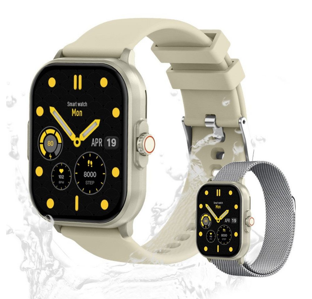 Valdus Damen's und Herren's IP67 Wasserdicht Fitness-Tracker Smartwatch (2,01 Zoll, Androiddd/iOS), mit Herzfrequenzsensor, SpO2, Schrittzähler 15 Sportmodi und GPS von Valdus