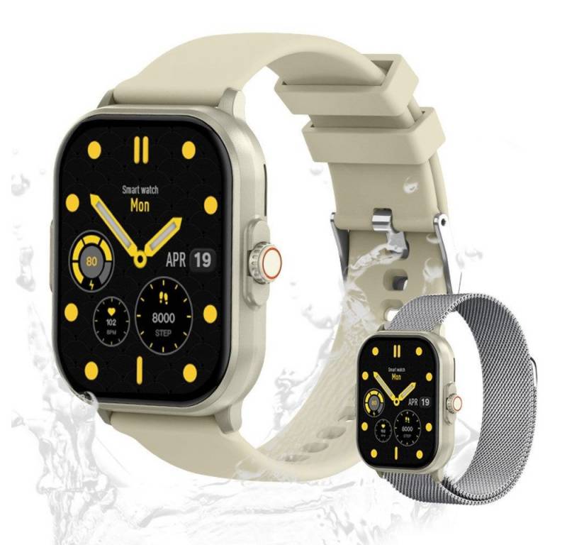 Valdus Damen's und Herren's IP67 Wasserdicht Fitness-Tracker Smartwatch (2.01 Zoll, Android / iOS), mit Herzfrequenzsensor, SpO2, Schrittzähler 15 Sportmodi und GPS von Valdus