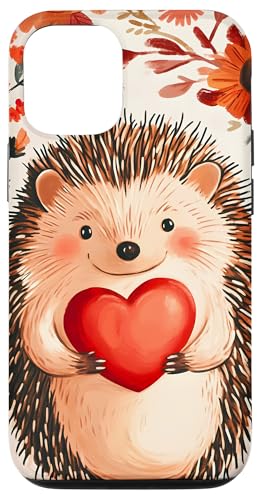 Hülle für iPhone 12/12 Pro Igel-Valentinstag-Muster von Merch von Amazon