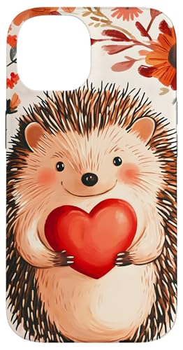 Hülle für iPhone 14 Igel-Valentinstag-Muster von Merch von Amazon