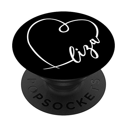 Liza Name Vorname Schlichtes Herz Design Personalisiert - PopSockets Ausziehbarer Sockel und Griff für Smartphones und Tablets von Valentinstagsherz Kalligrafie L Vornamen Designs