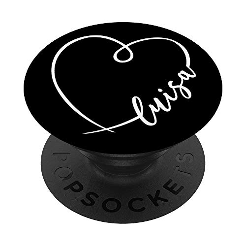 Luisa Name Vorname Schlichtes Herz Design Personalisiert PopSockets PopGrip: Ausziehbarer Sockel und Griff für Handys/Tablets mit Tauschbarem Top von Valentinstagsherz Kalligrafie L Vornamen Designs