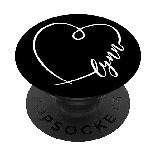 Lynn Name Vorname Schlichtes Herz Design Personalisiert PopSockets PopGrip: Ausziehbarer Sockel und Griff für Handys/Tablets mit Tauschbarem Top von Valentinstagsherz Kalligrafie L Vornamen Designs