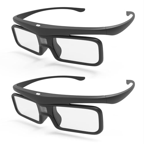 Valerion DLP Link 3D-Brille, wiederaufladbare aktive Shutterbrille kompatibel mit VisionMaster Max/ Pro2/ Pro, StreamMater Puls2/ Puls & Anderen DLP-Link 3D-Projektoren (2er Pack) von Valerion