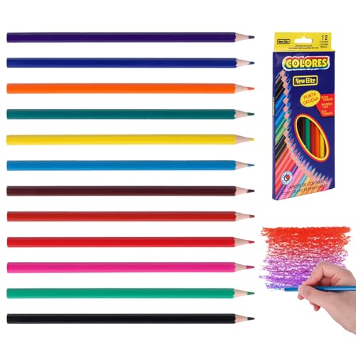 12 Farben Buntstifte Set, Buntstifte kinder Buntstifte für Erwachsene Bleistifte für Malbücher Künstler Schüler, Farbstifte Set für Skizzieren Zeichnen Ausmalen Schule (A) von Valicaer