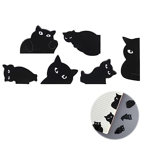 6Pcs Magnetische Lesezeichen, Halloween Lesezeichen Kinder Süß Katzen Lesezeichen Book Marks for Reading Lesezeichen-Clips für Schüler, Junge, Mädchen, Buchliebhaber, Studenten Halloween-Geschenke von Valicaer