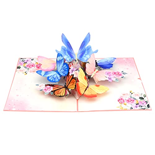 Pop Up Karte 3D Grußkarten Fliegender Schmetterling Karte Schmetterling Grußkarte Geburtstag, Schmetterling Geburtstagskarte für Abschluss Geburtstag Hochzeitskarte für Mama Ehefrau Jahrestag von Valicaer