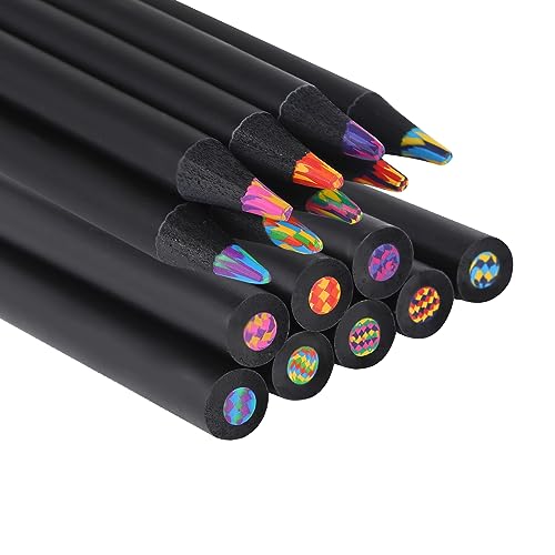 Valicaer 8 pcs Regenbogen Buntstift Zeichnung Bleistift Regenbogenstift für Kinder 8 Colors, Regenbogenfarben Buntstift Zauberstift Farbstift für Schule Zuhause Kunst Zeichnung Färbung von Valicaer