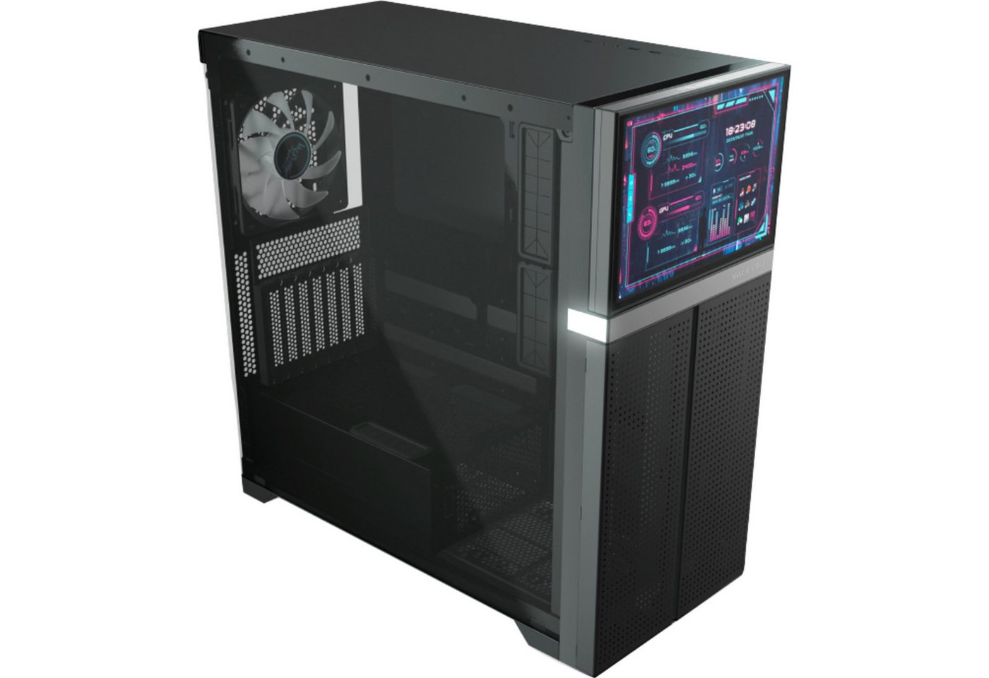 Valkyrie PC-Gehäuse Valkyrie VK02 LCD, Tower-Gehäuse, (Tempered Valkyrie PC-Gehäuse Valkyrie VK02 LCD, Tower-Gehäuse, (Tempered von Valkyrie