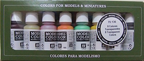 Vallejo 070136 Farbset, Transparente Farben, 8x17 ml von Vallejo