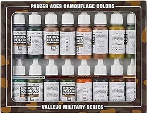 Vallejo 070179 - Farbset, Panzer-Aces Tarnungen, 16 x 17 ml von Vallejo