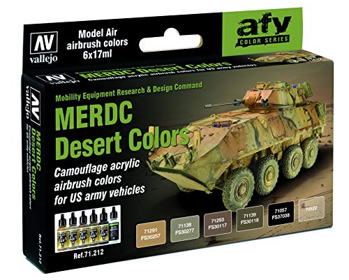 Vallejo 071212 Farbset, MERDC Wüstentarnung US Armee, 6x 17 ml Vallejo 071212 Farbset, MERDC Wüstentarnung US Armee, 6x 17 ml von Vallejo