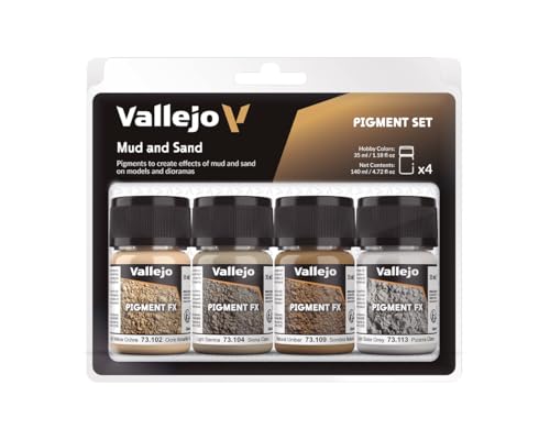 Vallejo 073191 Pigment-Set Schlamm und Sand, 35 ml (4er Pack), braun von Vallejo