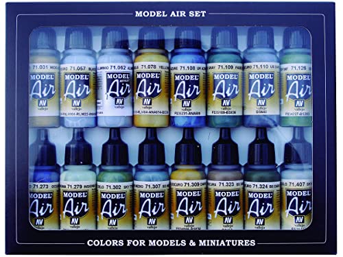 Vallejo 71189 Farbset, WWII, 16 x 17 ml, British RAF/FAA Model Air Set 17 ml, 1 Count (Pack of 1) von Vallejo