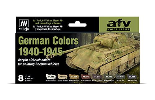 Vallejo Acrylicos "Deutsche Farben 1940-1945“ Model-Air-Set, 17 ml (8er Pack), grau von Vallejo