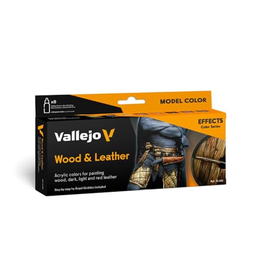 Vallejo VJ70182 70182 Farbset, Holz & Leder, 8x17 ml, Rot von Vallejo