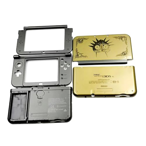 Custom for New3DSXL Extra Housing Case Shells Set ZLD Gold Replacement, for New 3DS New3DS New3DS XL LL 3DSXL 3DSLL Game Console, for Mezula Mask Edition Outer Enclosure Cover Plates 5 Faces von Valley Of The Sun