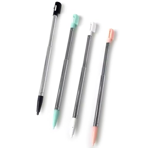 NDSL Extra Stylus Telescoping Metall Touch Pen Ersatz für Nintendo DS NDS Lite Konsole, New White/Black/Pink/Ice Blue Teleskopstift Touchpen 4 Stück Zubehör NDSL Extra Stylus Telescoping Metall Touch Pen Ersatz für Nintendo DS NDS Lite Konsole, New White/Black/Pink/Ice Blue Teleskopstift Touchpen 4 Stück Zubehör von Valley Of The Sun
