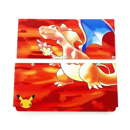 Rote Farbe New3DS Extra Gehäuse Shell Top/Bottom Cover Plate Fire-Dragon Ersatz, kompatibel mit Nintendo New3DS Konsole, für Chari-Zard Edition obere Frontplatte, hintere Abdeckplatte von Valley Of The Sun