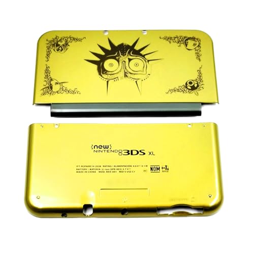 Speziell für New3DSXL Extra Shell Gehäuse Case Case ZLD Gold Color A/E Face Replacement, für New 3DS New3DS New3DS XL LL 3DSXL New3DSLL Konsolen, für Mezula Mask Edition Top/Bottom Cover Plates von Valley Of The Sun