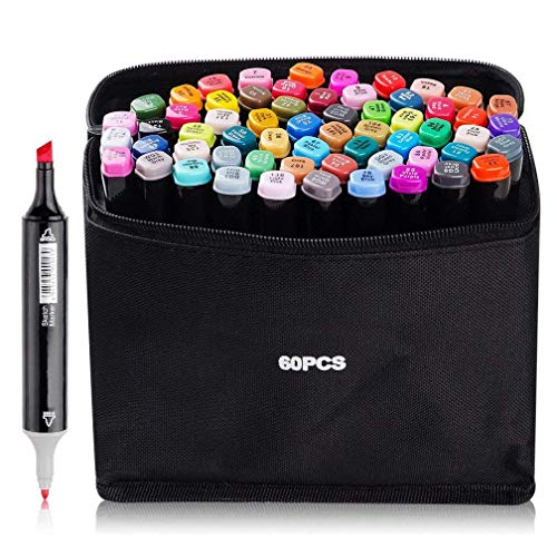 60 Farbige Graffiti Stift Twin Tip Textmarker Graffiti Pens für Sketch Marker Stifte Set für Studenten Manga Kunstler Design Schule Drawing Sketch von Vallteng