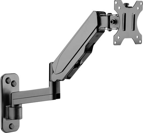 Value 17.99.1191 1fach Monitor-Wandhalterung Schwarz Höhenverstellbar, Drehbar von Value