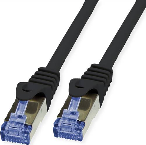 Value 21.99.0721 RJ45 Netzwerkkabel, Patchkabel CAT 6a S/FTP 30m Schwarz 1St. von Value