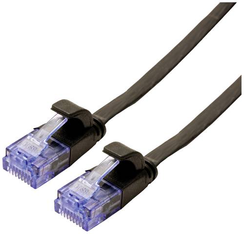 Value 21.99.0820 RJ45 Netzwerkkabel, Patchkabel CAT 6a U/UTP 0.50m Schwarz von Value