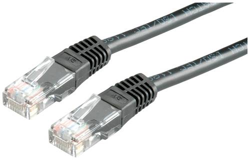 Value 21.99.0955 RJ45 Netzwerkkabel, Patchkabel CAT 6 U/UTP 1.50m Schwarz von Value