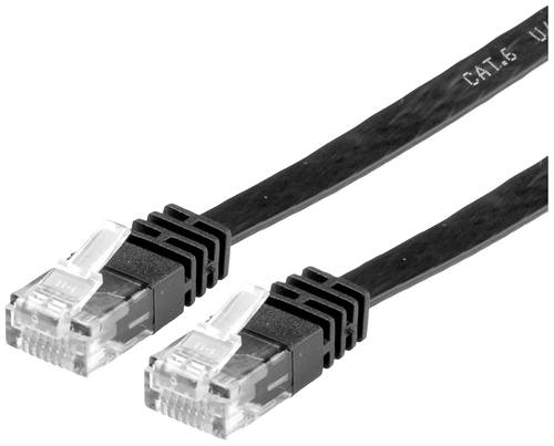 Value 21.99.0960 RJ45 Netzwerkkabel, Patchkabel CAT 6 U/UTP 0.50m Schwarz von Value