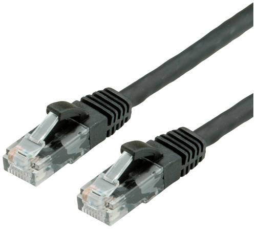 Value 21.99.1035 RJ45 Netzwerkkabel, Patchkabel CAT 6 U/UTP 1.00m Schwarz von Value